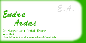 endre ardai business card